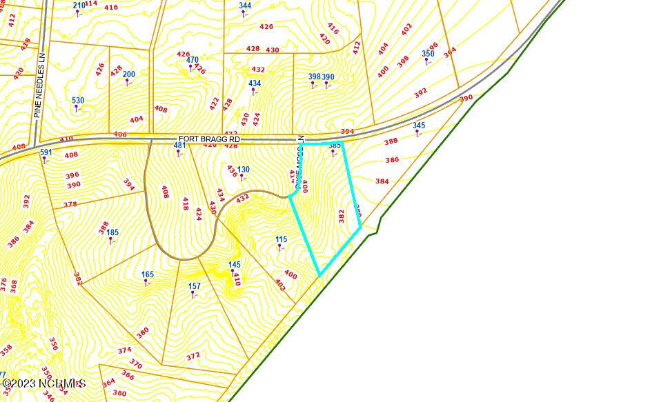 385 North Fort Bragg Road Southern Pines, NC 28387 - Photo 7 of 10 Hillshade Contour Zoomed Out