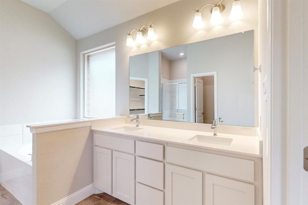 3017 Hampton Path Argyle, TX 76226 - Photo 15 of 37 a bathroom with a sink double vanity and a mirror