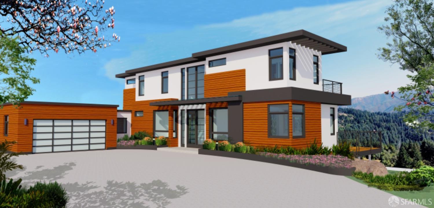 0 Sunset View Road Los Gatos, CA 95033 - Photo 1 of 25 a front view of a house with a yard and garage