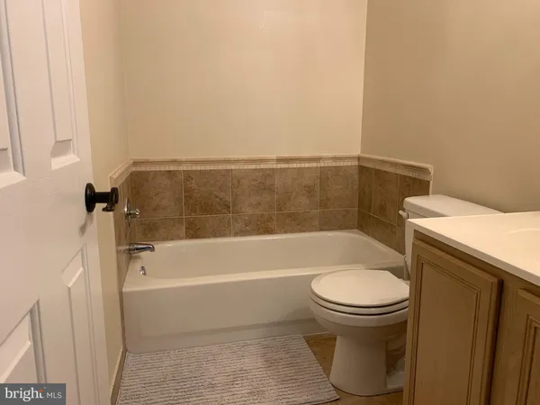 a bathroom with a toilet and a bathtub