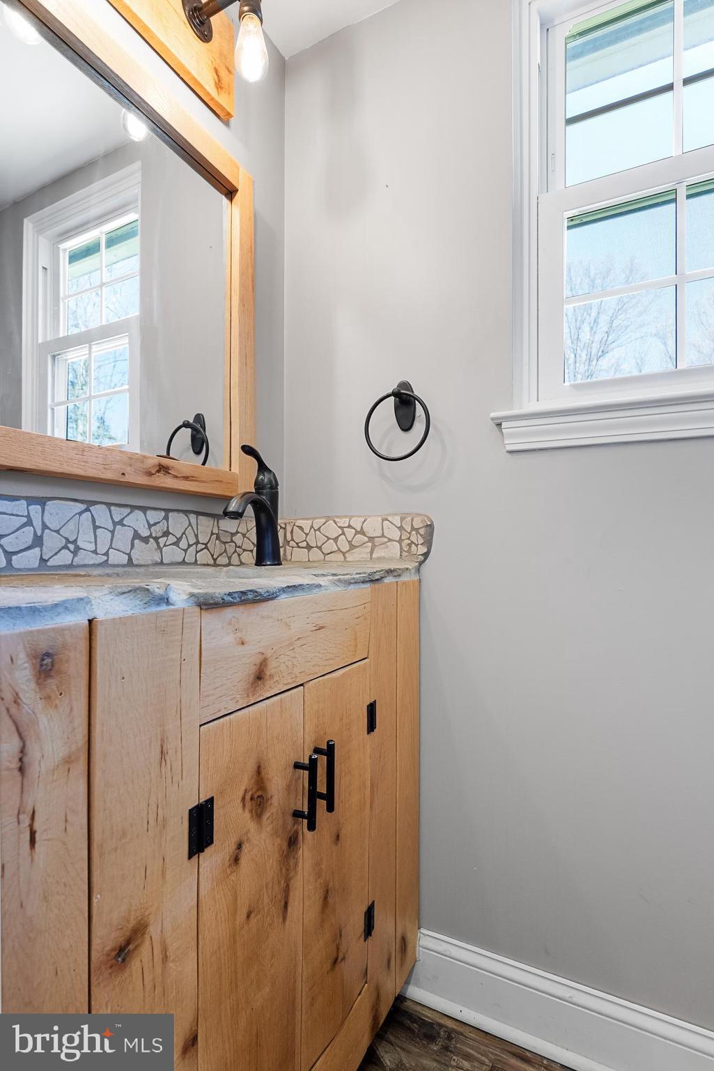 217 Forked Neck Road Shamong, NJ 08088 - Photo 18 of 35 Powder room with handmade vanity, stone top