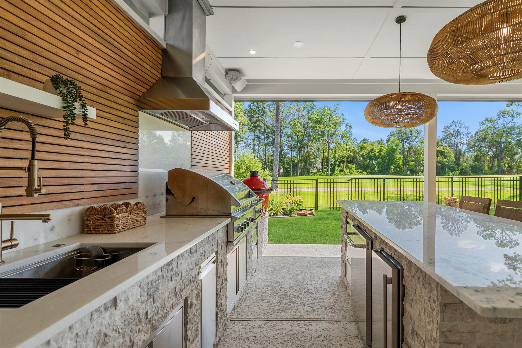 7519 Congress Trl Way Porter, TX 77365 - Photo 34 of 44 a view of a backyard with furniture and a backyard