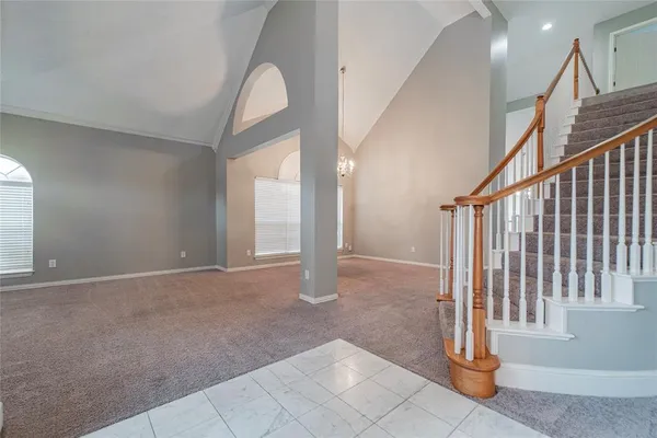 a view of an entryway with staircase