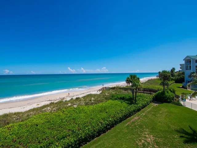 a view of yard with ocean view