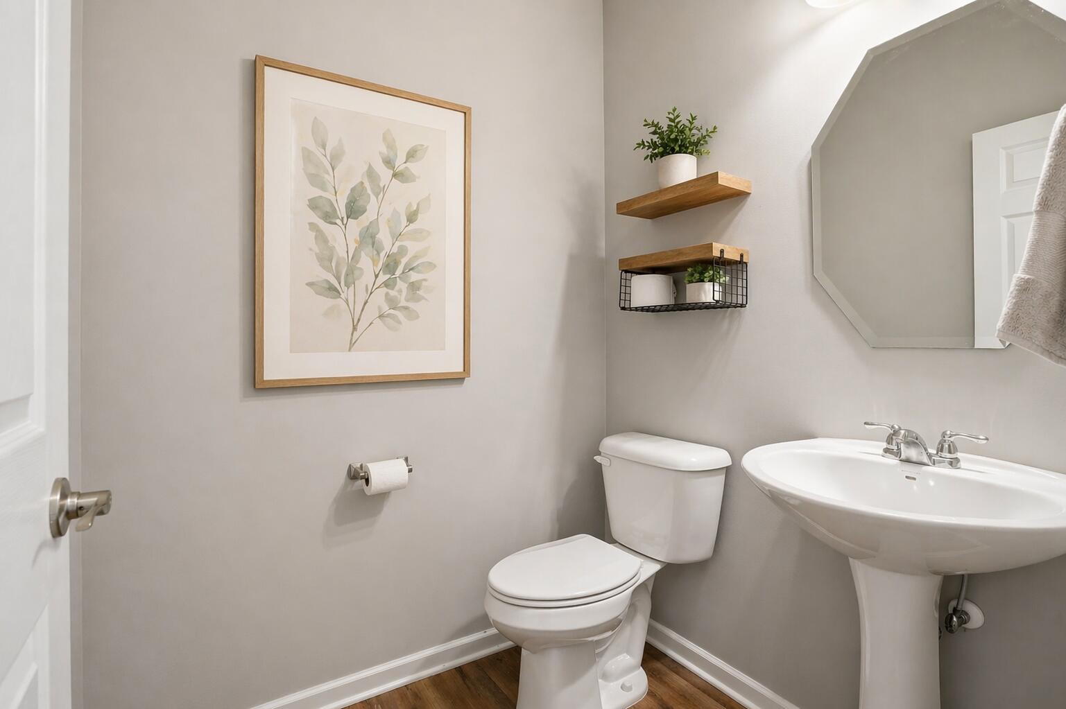 10322 Adler Cove St. John, IN 46373 - Photo 12 of 26 a bathroom with a toilet a sink and mirror