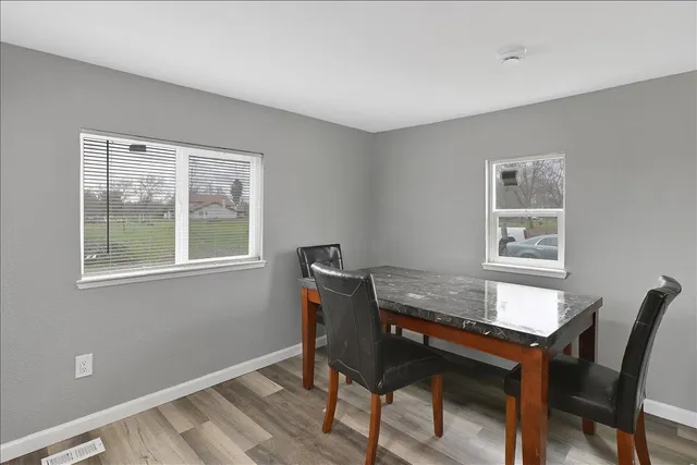 a view of kitchen and window