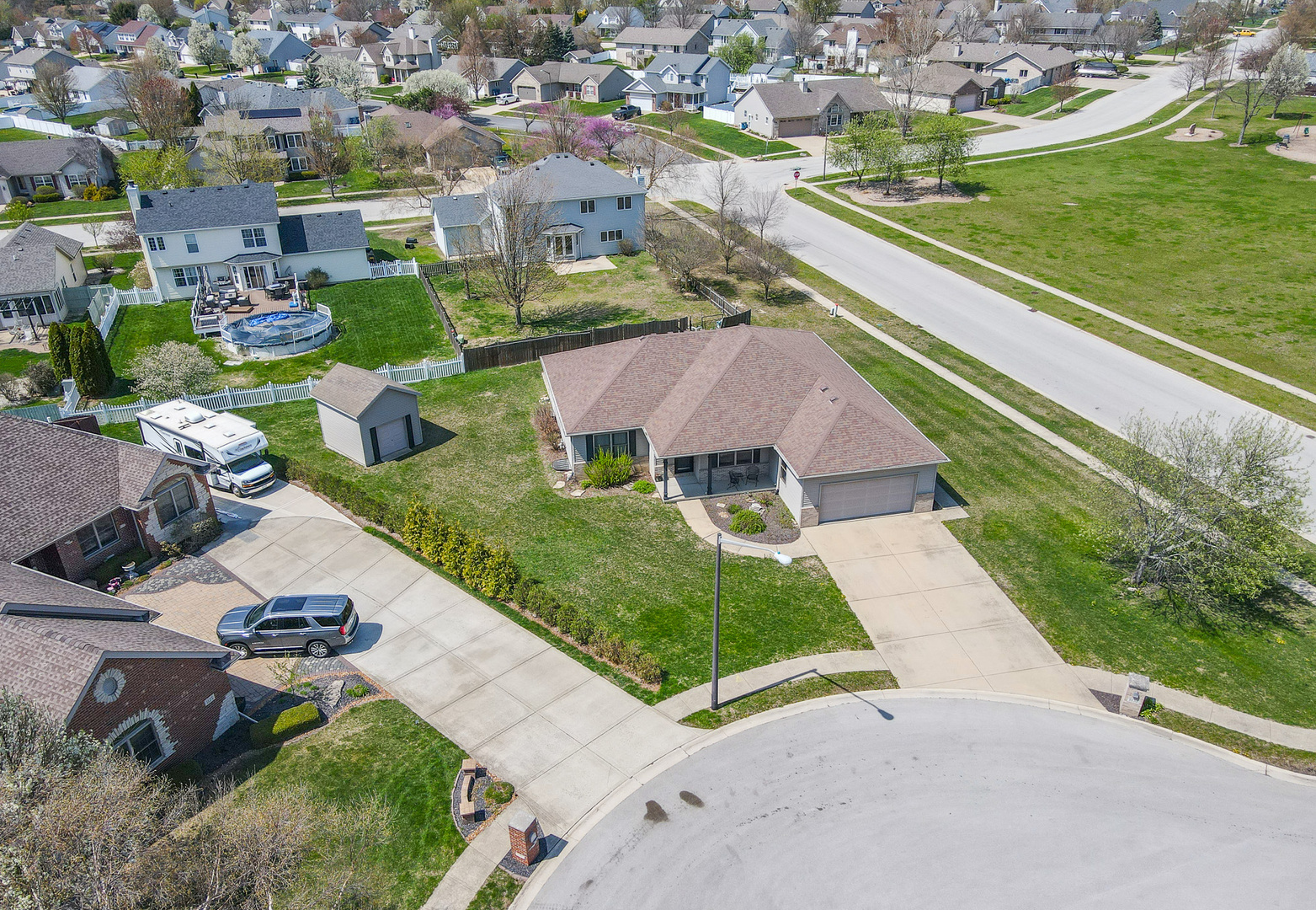 1135 Eagle Circle Bourbonnais, IL 60914 - Photo 3 of 36 an aerial view of a house with garden space and street view