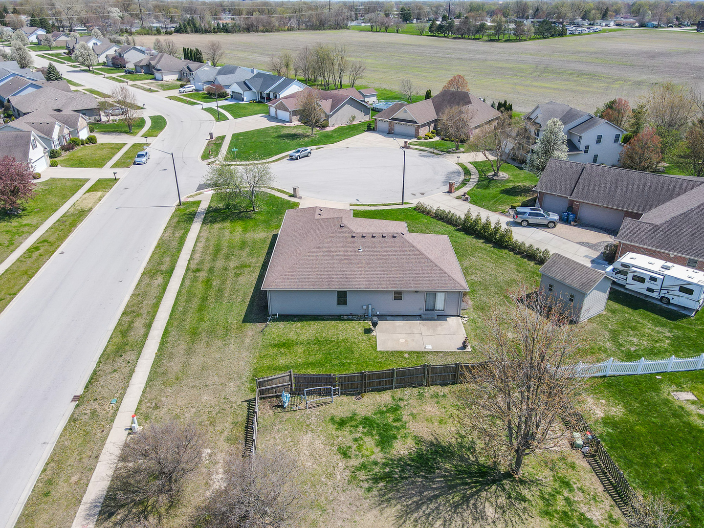 1135 Eagle Circle Bourbonnais, IL 60914 - Photo 34 of 36 an aerial view of a house with a lake view