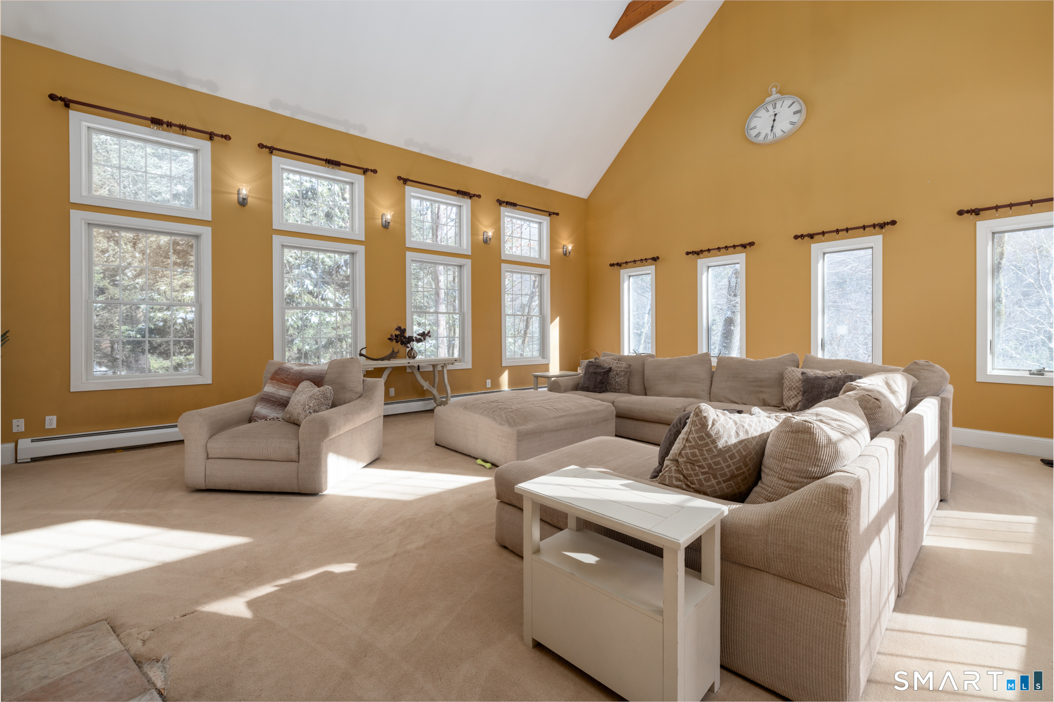 40 Warner Road Barkhamsted, CT 06063 - Photo 17 of 35 a living room with furniture and floor to ceiling windows