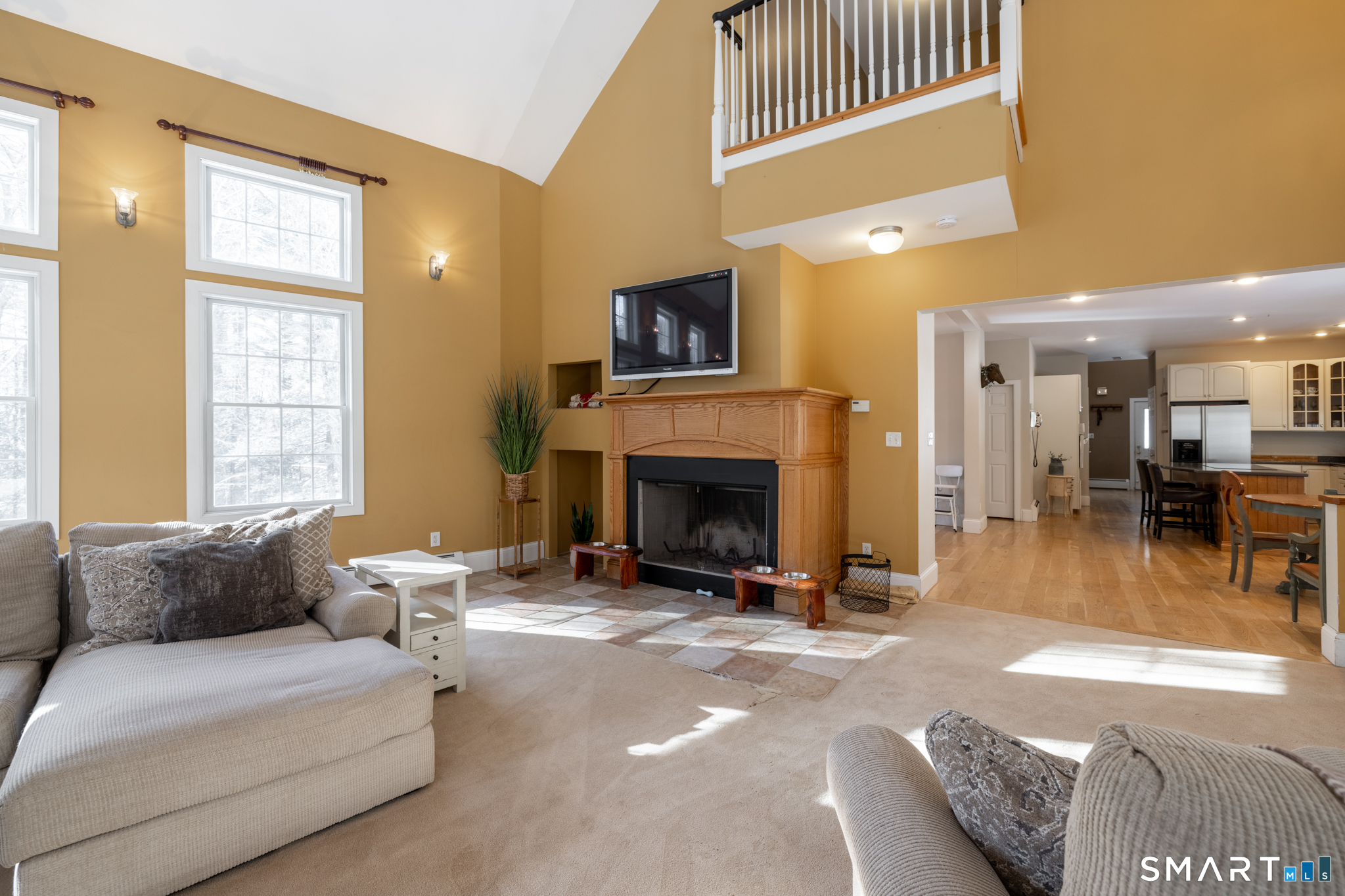 40 Warner Road Barkhamsted, CT 06063 - Photo 19 of 35 a living room with furniture and a fireplace