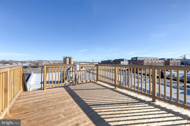 a view of balcony deck and city view