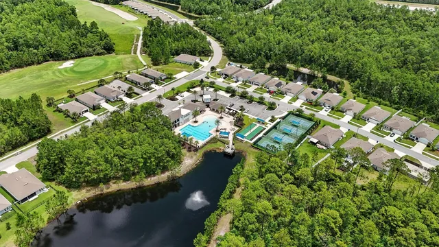an aerial view of multiple house
