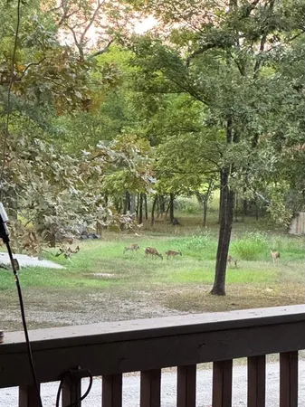 a view of a balcony from floor