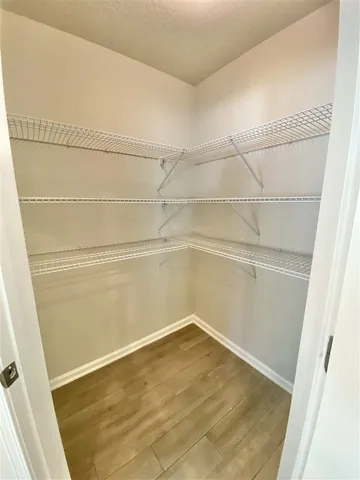 a view of a room with empty racks