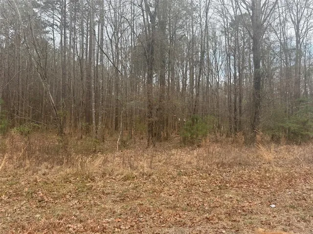 a view of a room with trees in the background