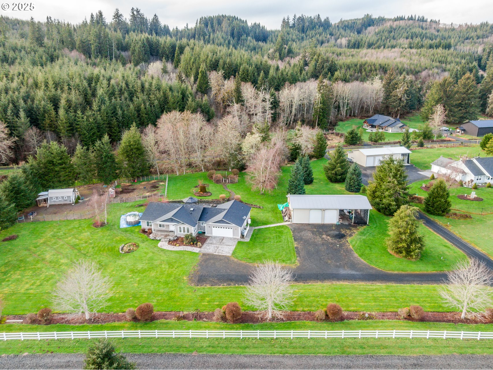 23 Elk Ridge Drive Cathlamet, WA 98612 - Photo 32 of 46 an aerial view of a house with pool yard and outdoor seating