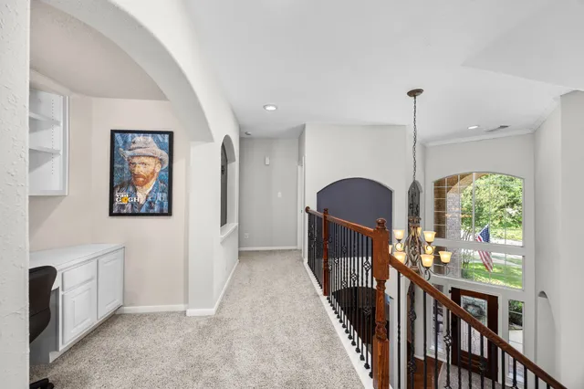 a view of a furniture and an entryway