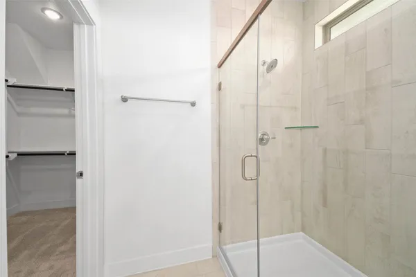 a bathroom with a shower