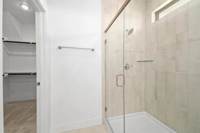 a bathroom with a shower