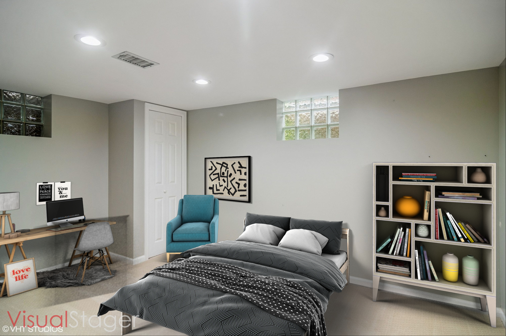 1009 Whitfield Road Northbrook, IL 60062 - Photo 8 of 25 a bedroom with a bed and a couch