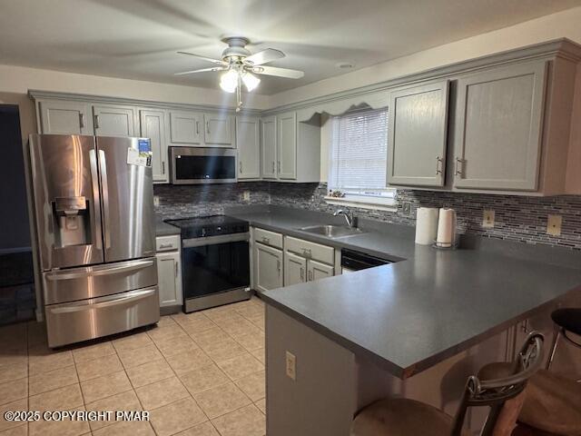 262 Overland Drive Long Pond, PA 18334 - Photo 2 of 27 a kitchen with a refrigerator a sink and cabinets
