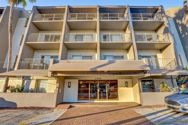 a front view of a building