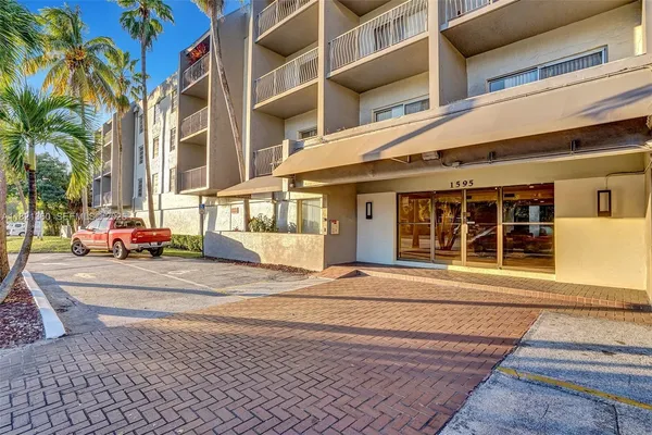 a front view of a building