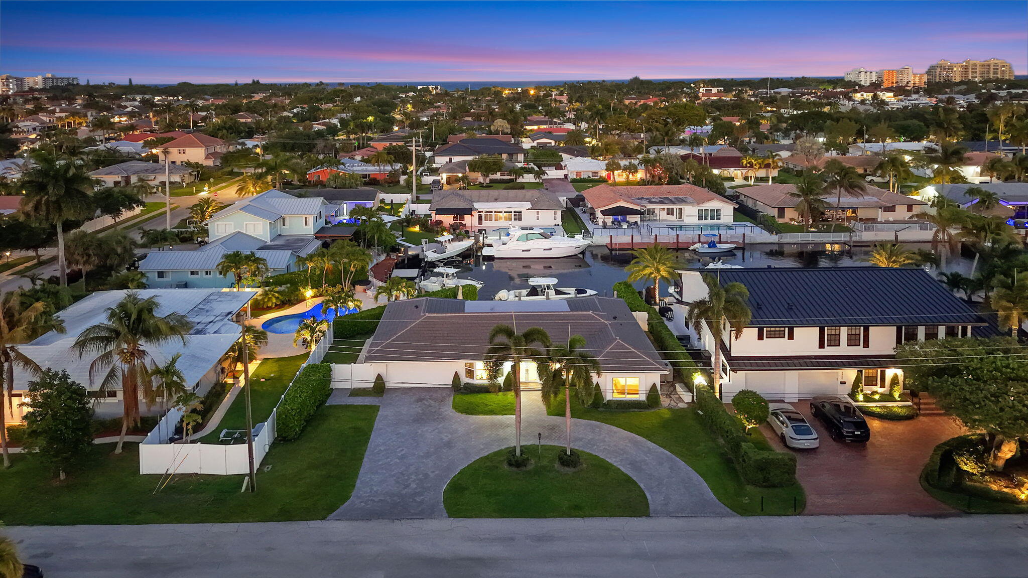 4460 Northeast 26th Avenue Lighthouse Point, FL 33064 - Photo 52 of 55 an aerial view of residential houses with outdoor space and street view