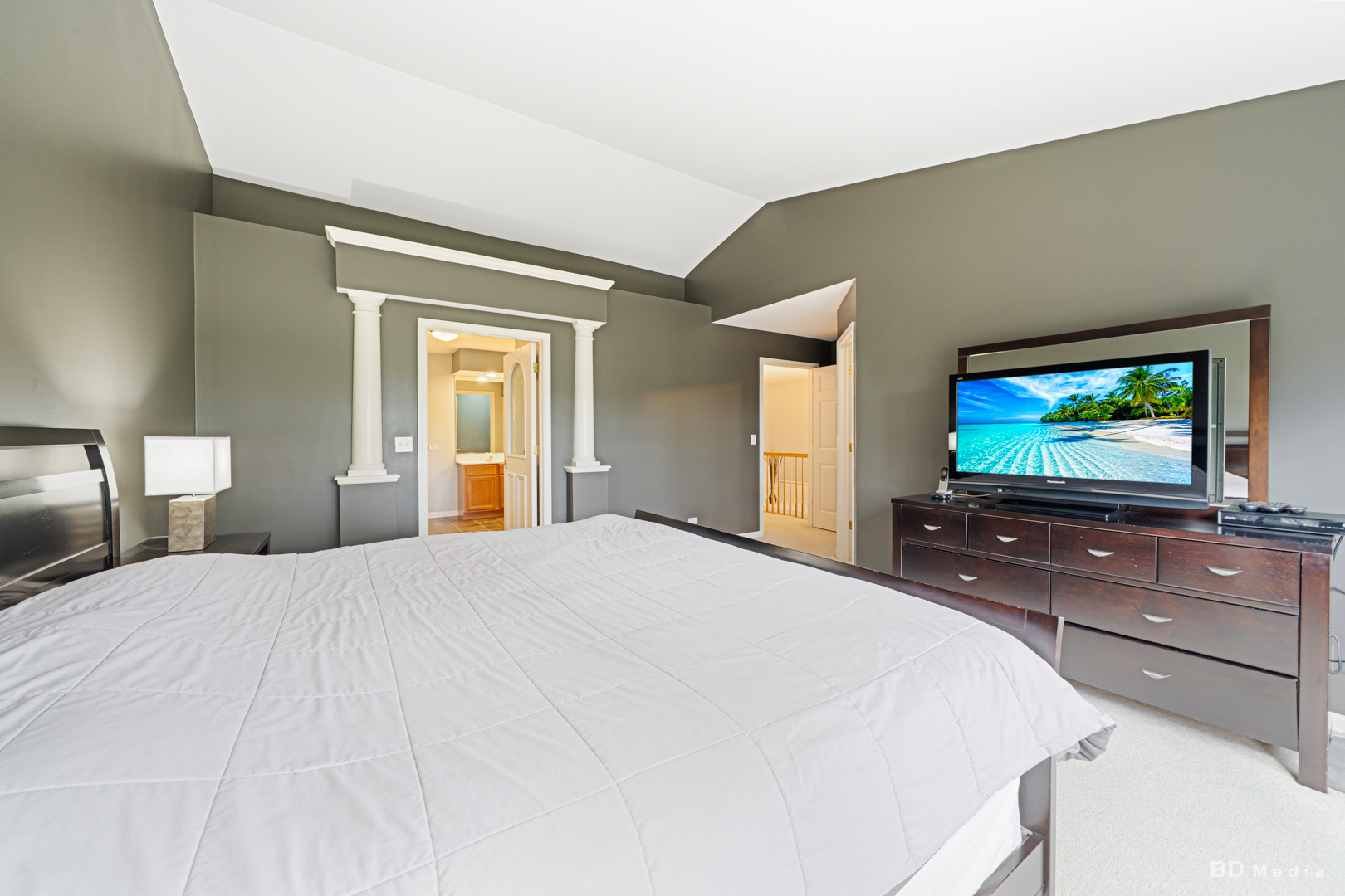 1603 Spyglass Circle Palos Heights, IL 60463 - Photo 22 of 51 a bedroom with a bed and a flat screen tv
