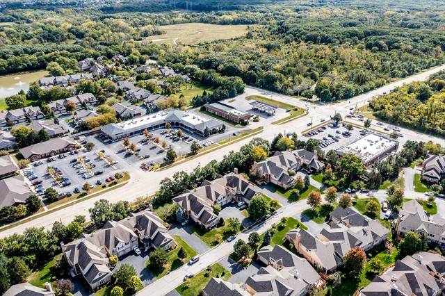 an aerial view of multiple house