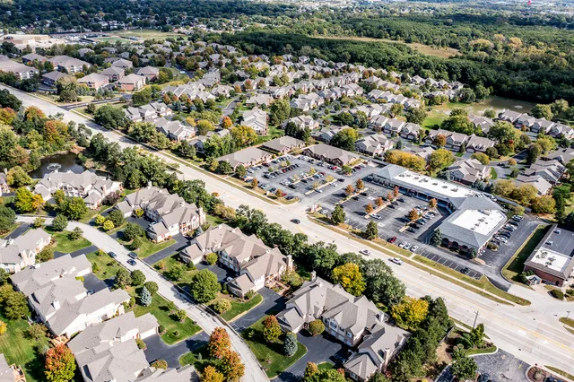 an aerial view of a city