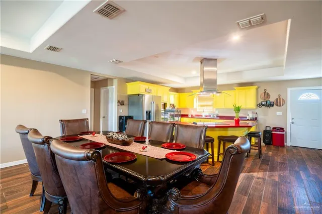 a room with chairs and a table