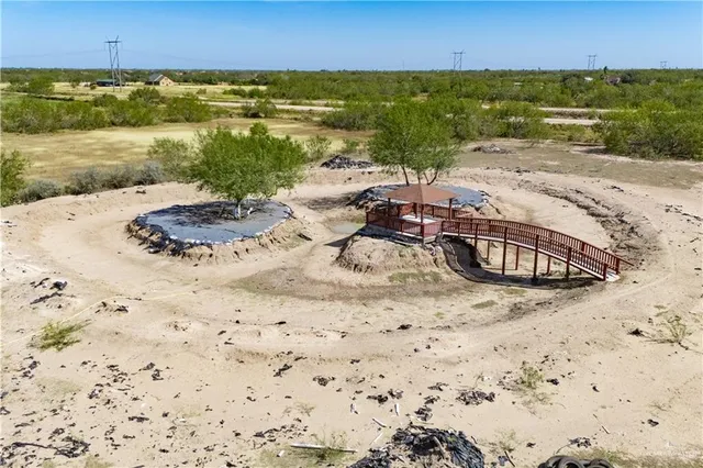 a view of balcony with wooden floor