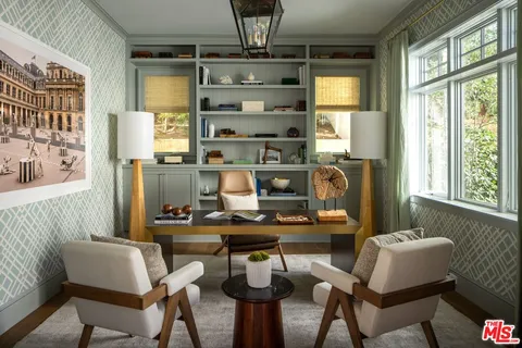 a room with a couch and a table