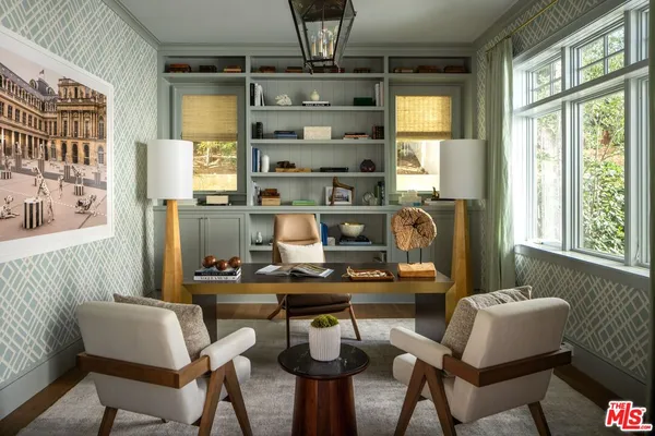 a room with a couch and a table