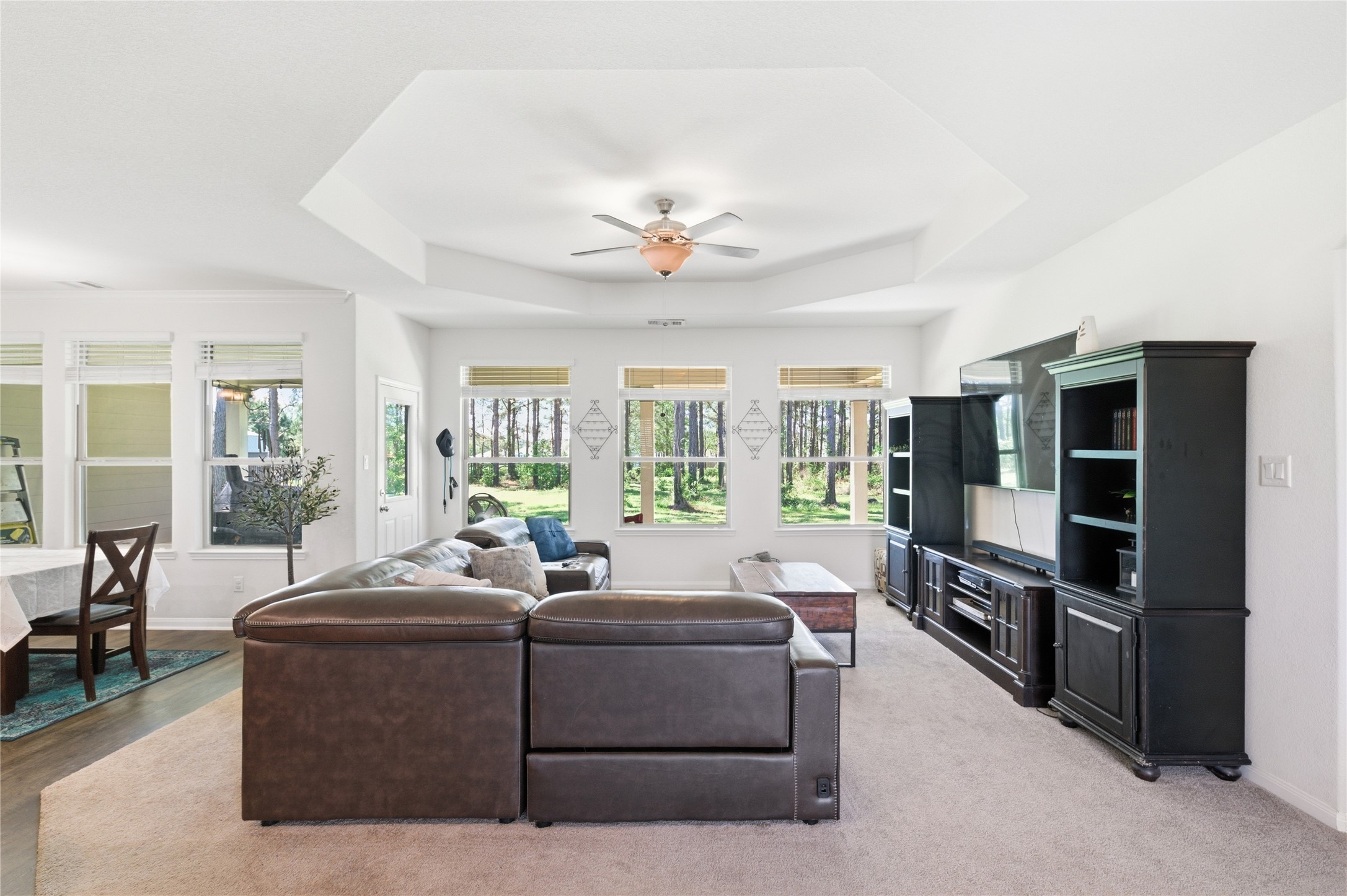 16536 Aransas Conroe, TX 77303 - Photo 5 of 40 a living room with furniture and a flat screen tv