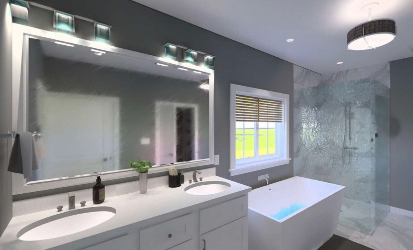 3952 Highline Oaks East Conroe, TX 77306 - Photo 5 of 6 a bathroom with a sink a vanity and a mirror