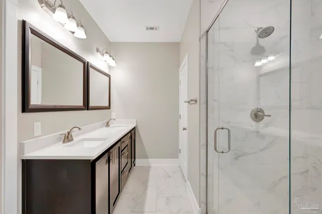 a bathroom with a shower