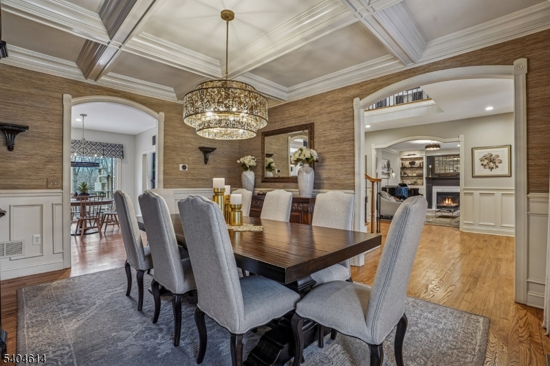 36 West Springtown Road Long Valley, NJ 07853 - Photo 8 of 50 a view of a dining room with furniture a chandelier and wooden floor