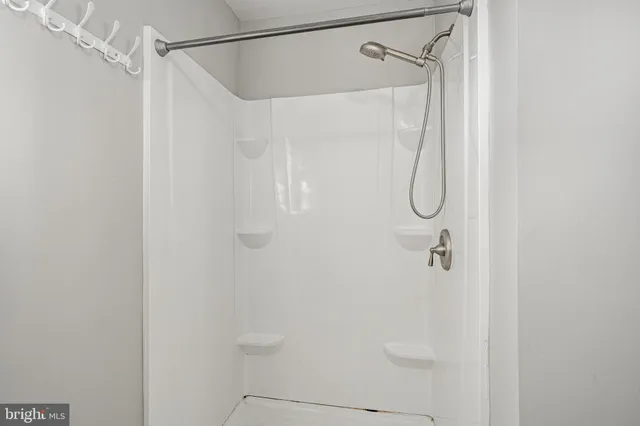 a bathroom that has a shower in it