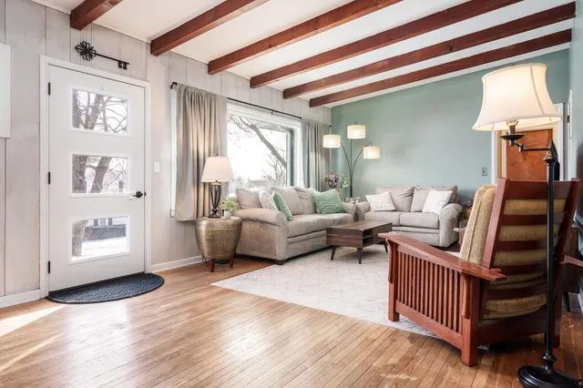 a view of a livingroom with a fireplace
