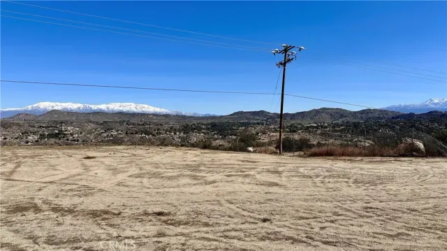 a view of a outdoor space with mountain view
