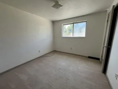 an empty room with a window