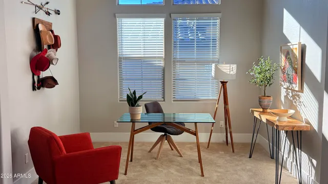 a view of a livingroom with furniture