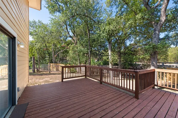 a view of a wooden deck