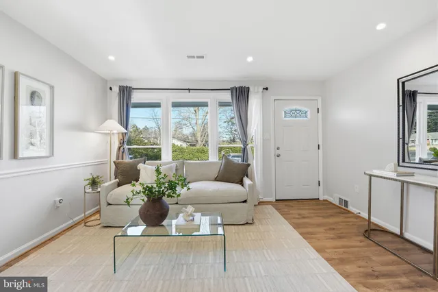 a living room with furniture potted plant and window