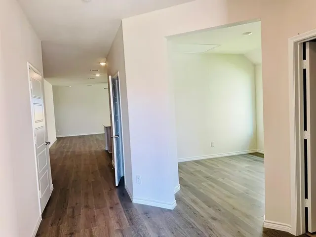 a view of small space with racks on the wall