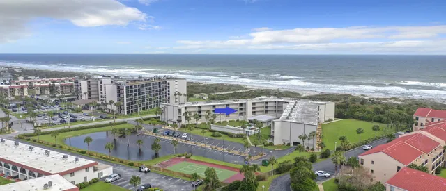 a front view of a building with street view