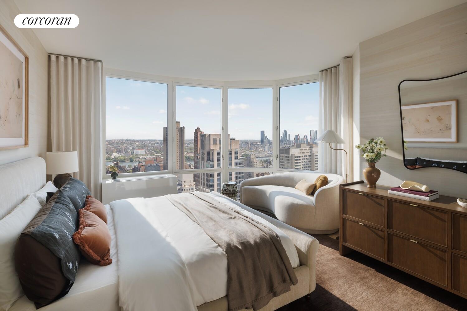 400 East 84th Street, Unit 18B Manhattan, NY 10028 - Photo 6 of 11 a large bedroom with a bed and large windows