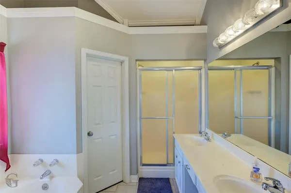 a bathroom with a sink and a tub